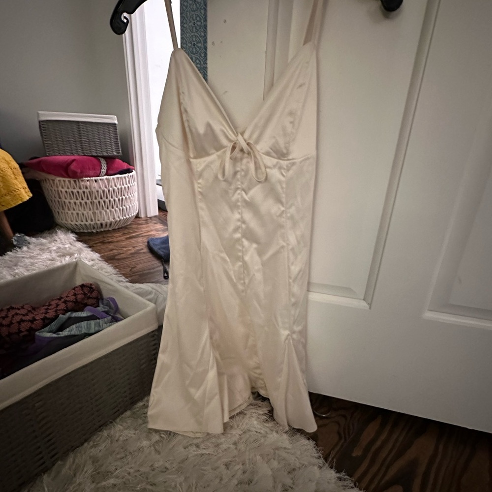 Elegant Cream Slip Dress